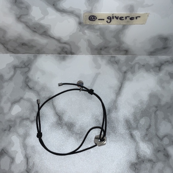 MMJ Black & Silver Bolt Corded Friendship Bracelet - Picture 2 of 9